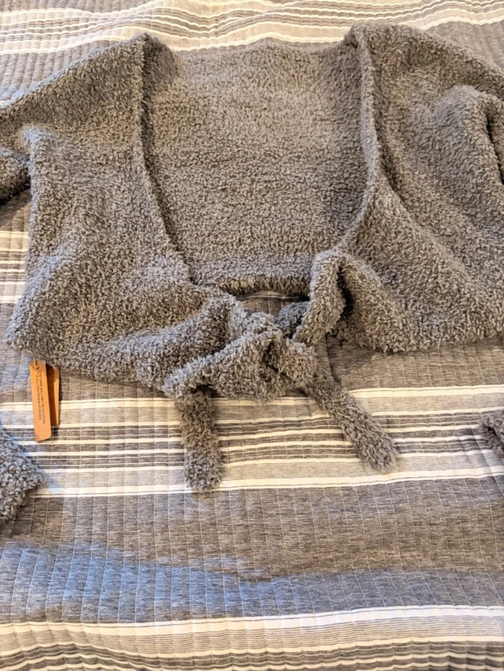 Nwt Skims Cozy Gray Tie-Front Women’s Sweater size L/XL